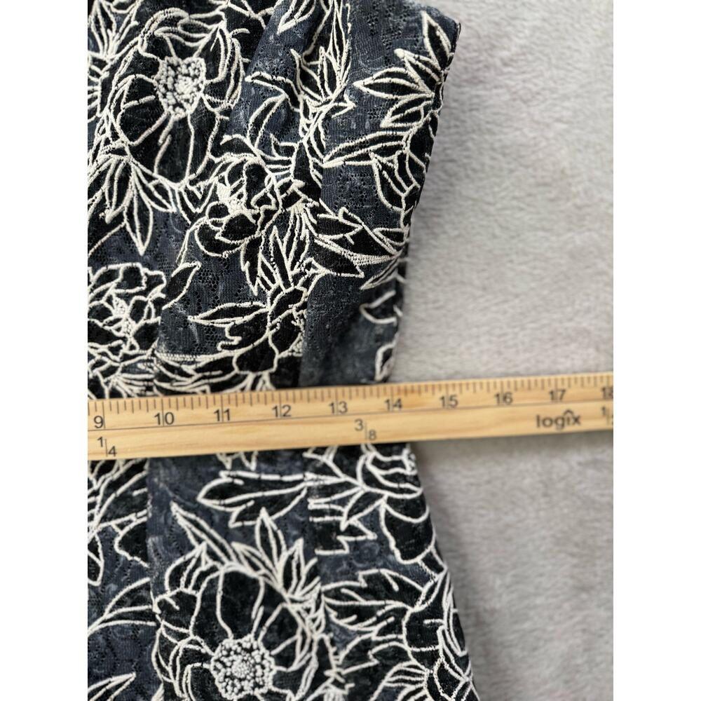 Tommy Hilfiger Women's 4 Navy White Floral Outline Lace Fit & Flare Dress V-Neck - Picture 6 of 9
